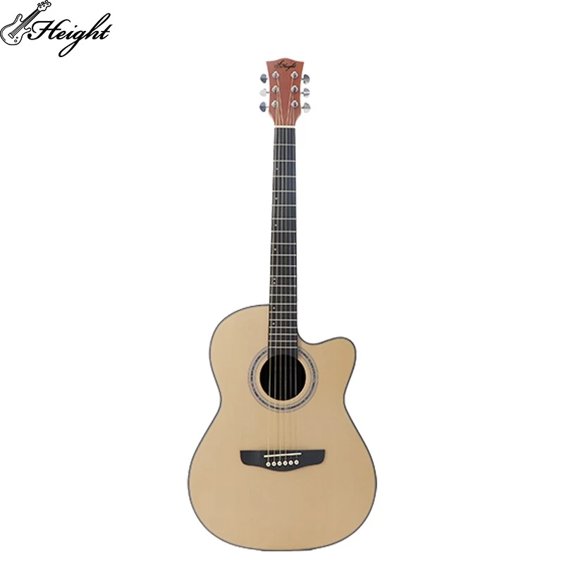 39-Inch Acoustic Guitar Okoume Neck Spruce Top Mahogany Side Matte Finish Natural Color Brass Strings Customizable No-Cutout suppliers
